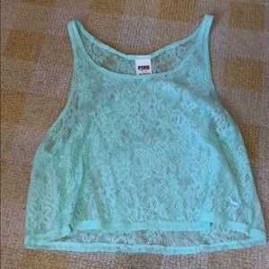 Victoria’s Secret Pink Lacey mint green top